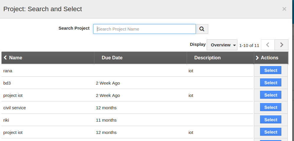 Create Timesheet from projects