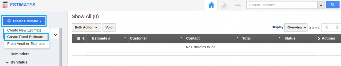 create a fixed estimate