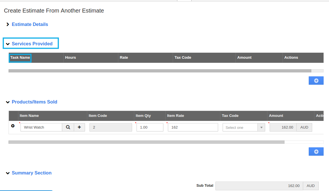 overview page