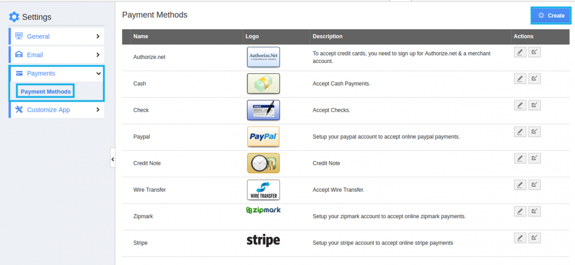 payment methods