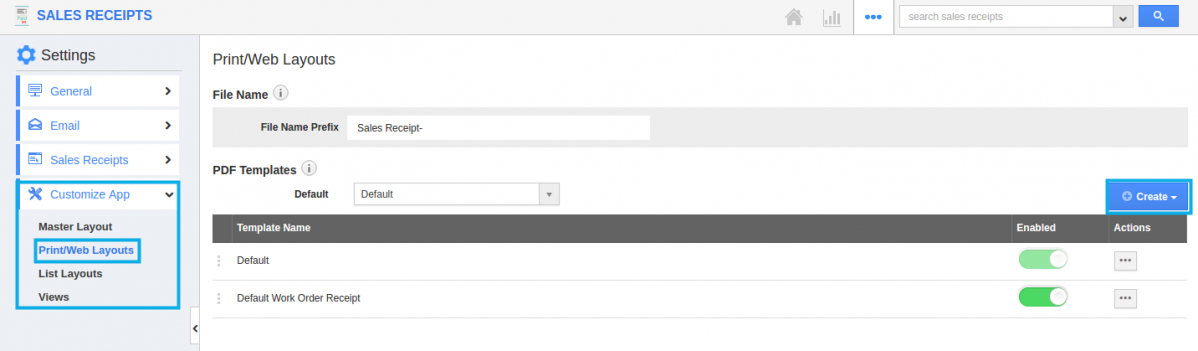 create pdf templates for sales receipts create reciept