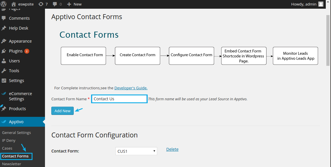add new contact form