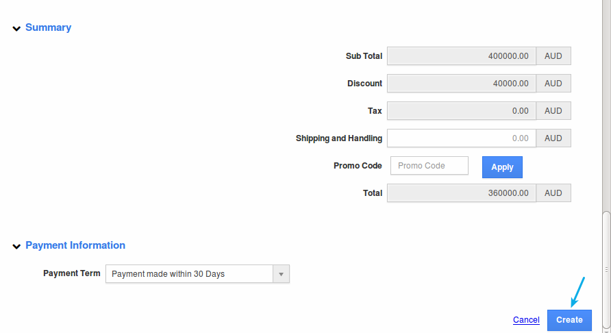 order created