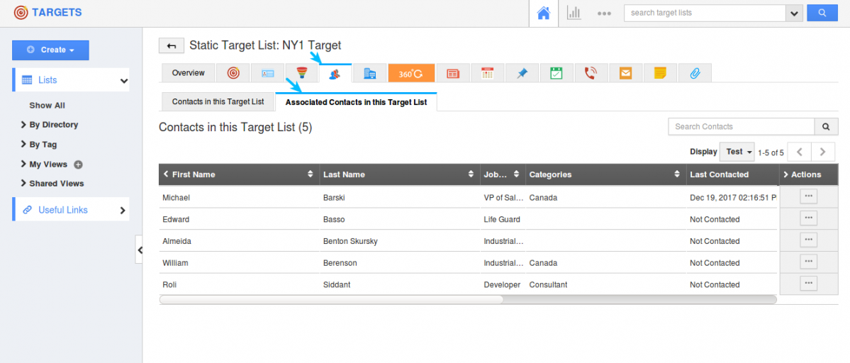 associated contacts