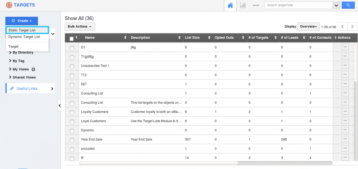 create target list