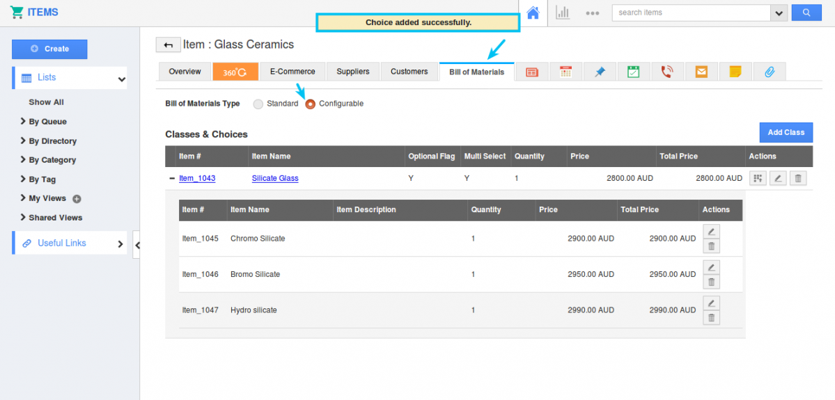 choice added choice added