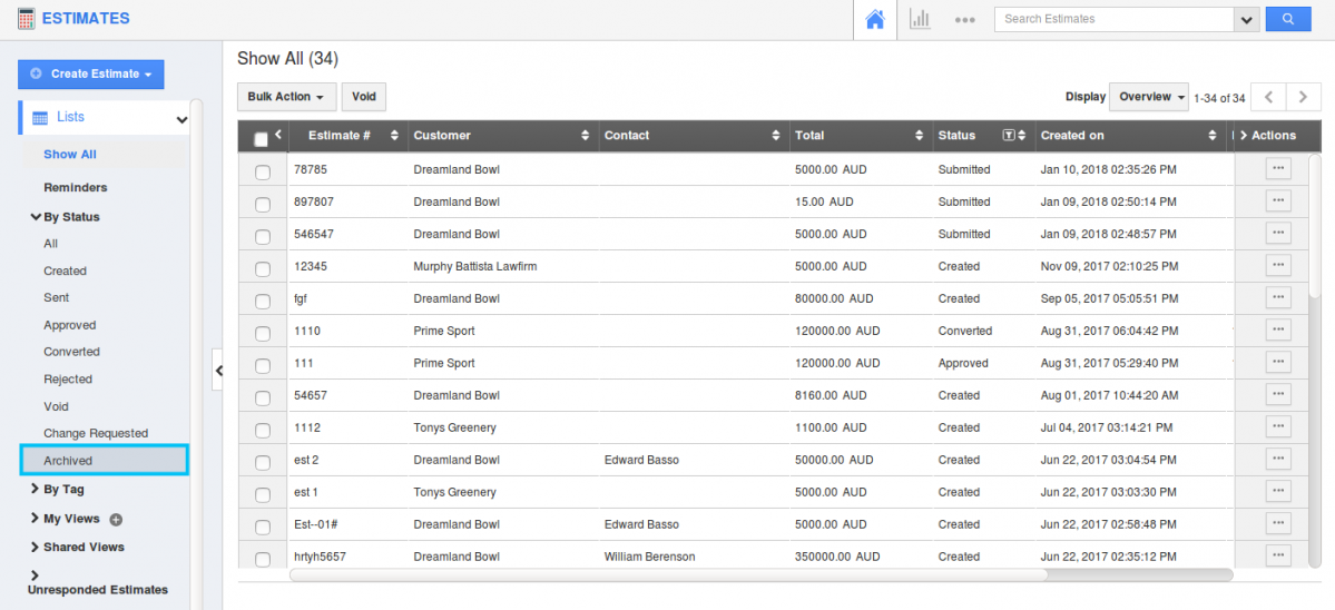 archived status archived status