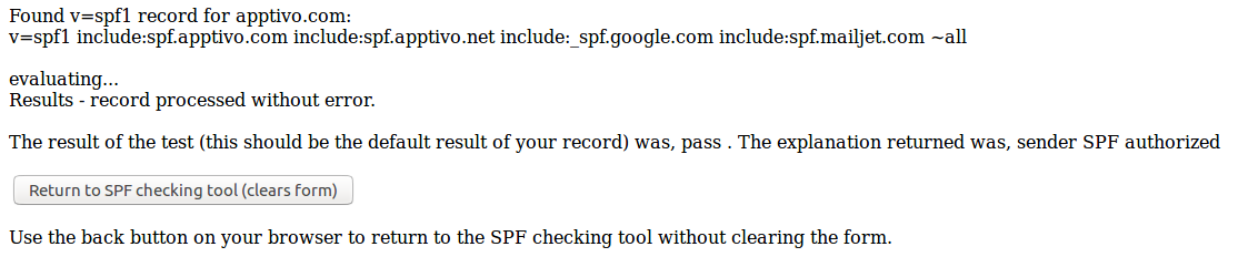 check result spf