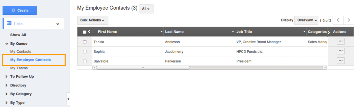 My Employees Contacts