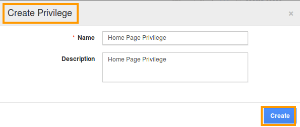 create privilege popup