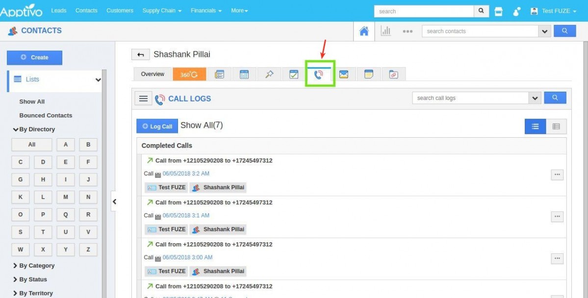 view call logs