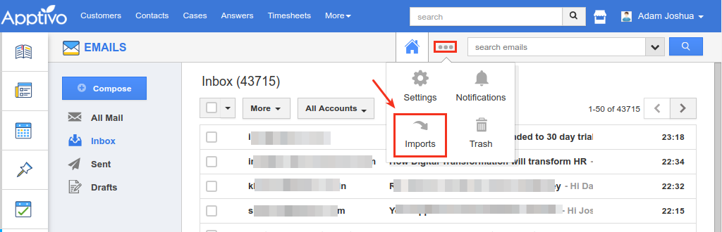 click on import icon click on import icon