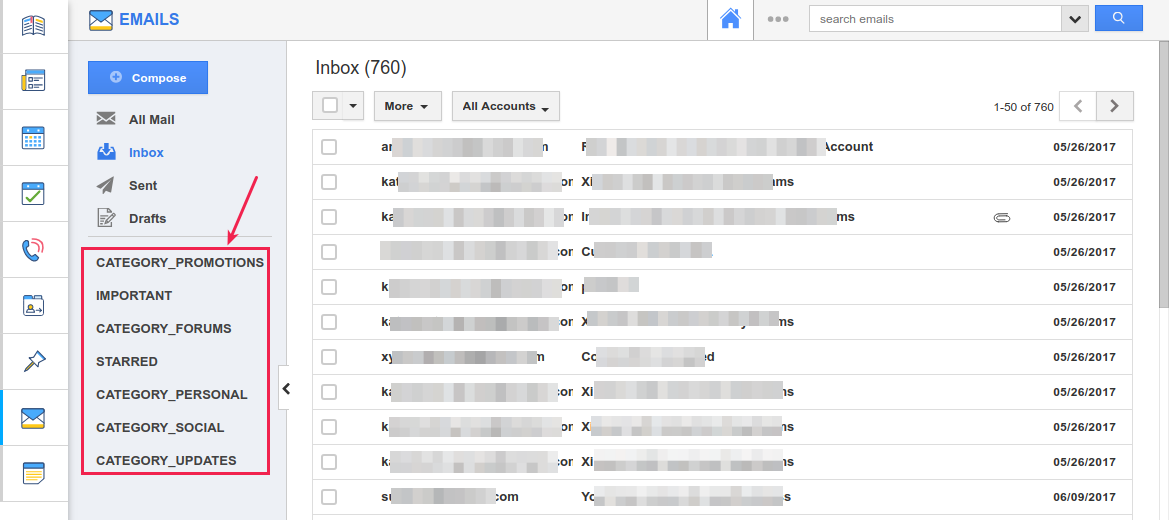 emails imported emails imported