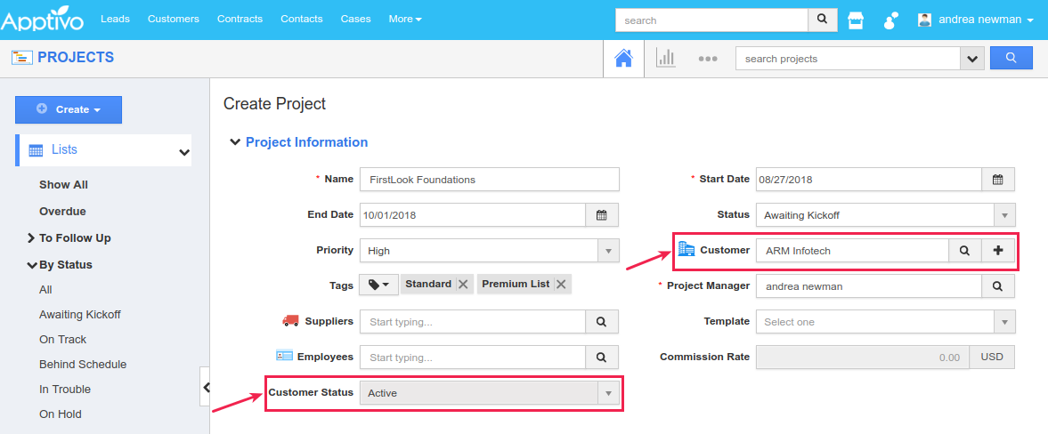 view customer status fetched