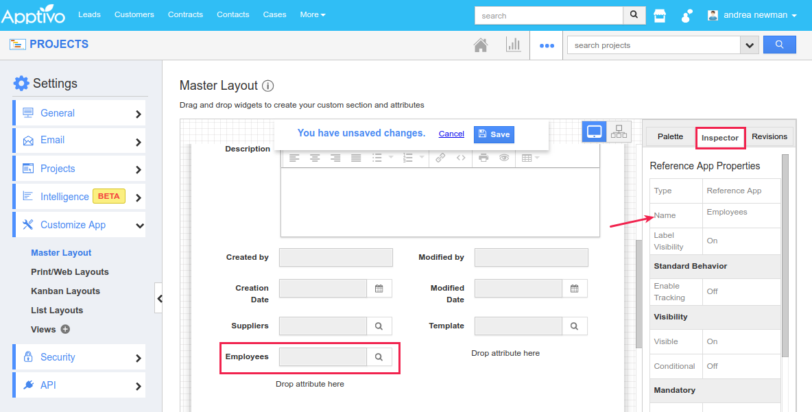 rename ref app in projects