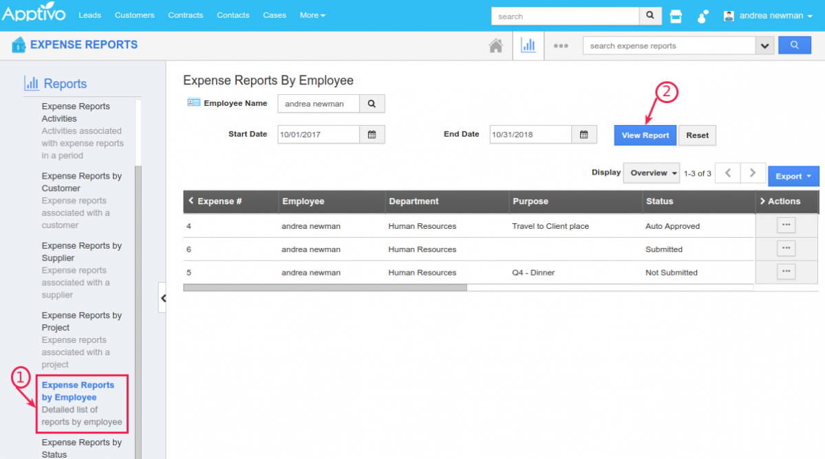 view expense report