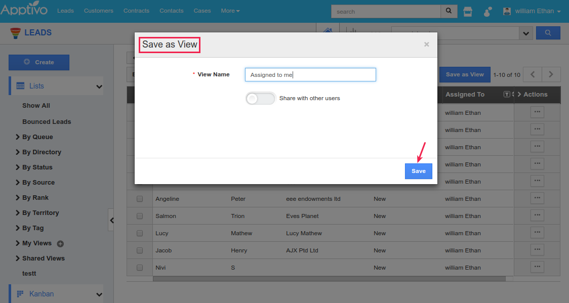 save as view popup save as view popup