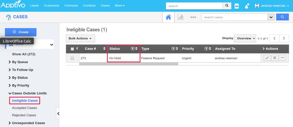 view ineligible cases