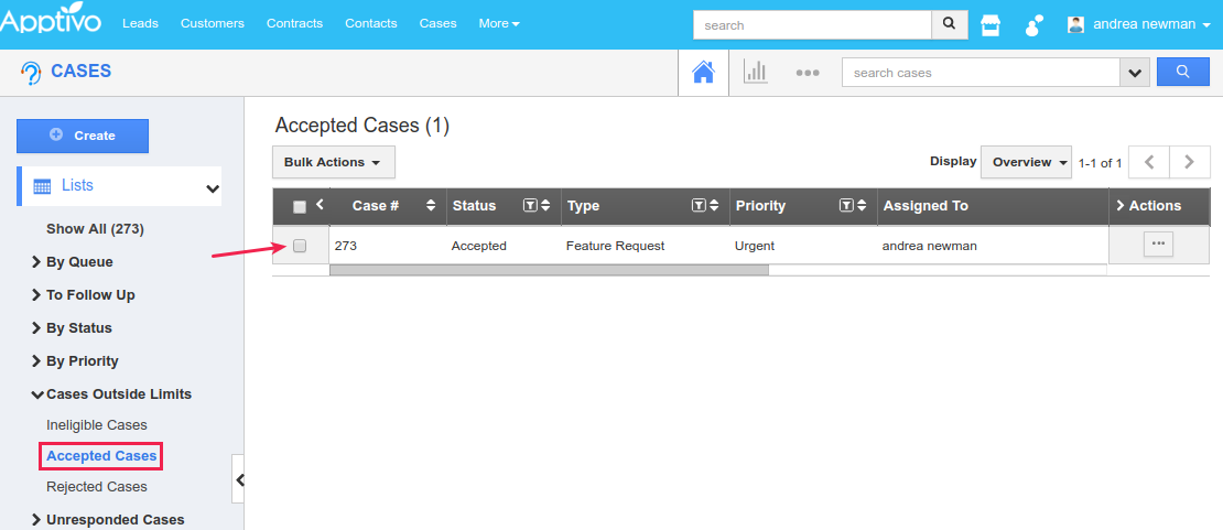 view accepted cases