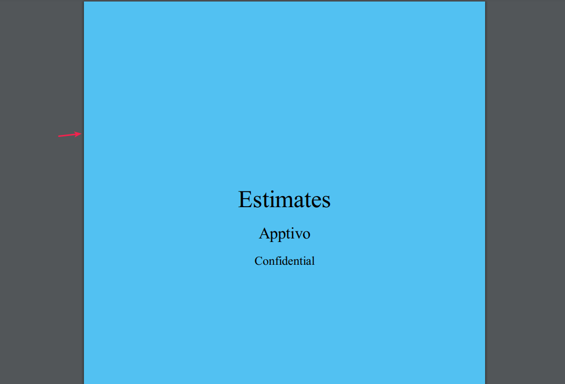 view cover page in estimates pdf