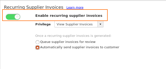 Recurring Supplier Invoices