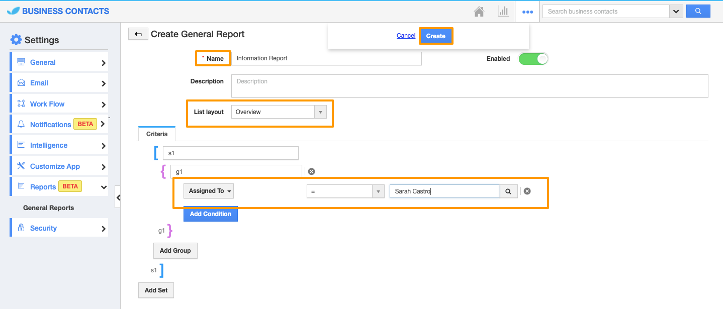 Implemented Standard Reports in Custom App